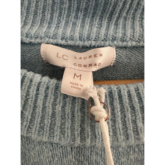 NWT LC Lauren Conrad Womens M Pastel Blue Champagne Champion Sweater Easter Cozy - Picture 4 of 10